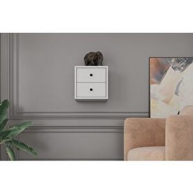 Nettrends DVR-1006-Ç Beyaz 33 cm Çekmeceli Duvar Rafı