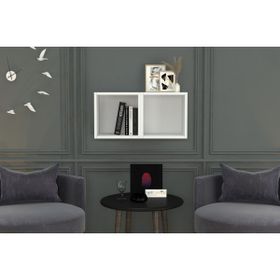 Nettrends DVR-1007 Beyaz Kitaplıklı Duvar Rafı