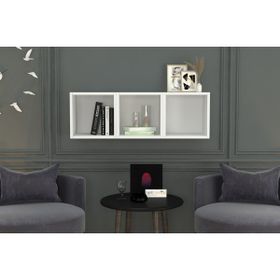Nettrends DVR-1013 Beyaz 100 cm Kitaplıklı Duvar Rafı