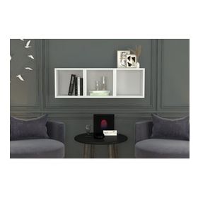 Nettrends DVR-1013 Beyaz 100 cm Kitaplıklı Duvar Rafı