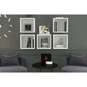 Nettrends DVR-1027 Beyaz 100 cm Kitaplıklı Duvar Rafı