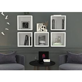 Nettrends DVR-1027 Beyaz 100 cm Kitaplıklı Duvar Rafı