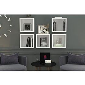 Nettrends DVR-1027 Beyaz 100 cm Kitaplıklı Duvar Rafı