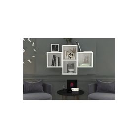 Nettrends DVR-1028 Beyaz 100 cm Kitaplıklı Duvar Rafı
