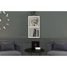 Nettrends DVR-1035 Beyaz 35 cm Kitaplıklı İkili Duvar Rafı