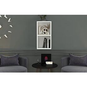 Nettrends DVR-1035 Beyaz 35 cm Kitaplıklı İkili Duvar Rafı