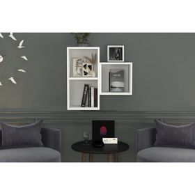 Nettrends DVR-1042 Beyaz 70 cm Kitaplıklı Duvar Rafı