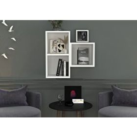 Nettrends DVR-1042 Beyaz 70 cm Kitaplıklı Duvar Rafı