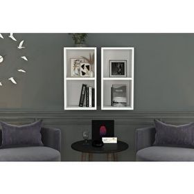 Nettrends DVR-1049 Beyaz 70 cm Kitaplıklı Duvar Rafı