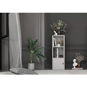 Nettrends KTP-1009-Ç Beyaz 35 cm Kapaklı Raflı Kitaplık