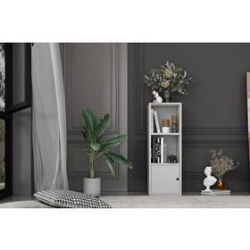 Nettrends KTP-1009-Ç Beyaz 35 cm Kapaklı Raflı Kitaplık