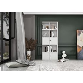 Nettrends KTP-1040-Ç Beyaz 65 cm 4 Kapaklı Raflı Kitaplık