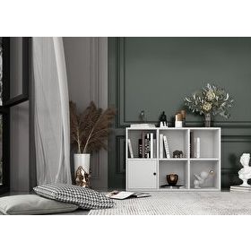 Nettrends KTP-1047-Ç Beyaz 65 cm Tek Kapakli Raflı Kitaplık