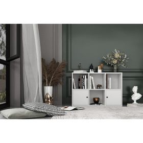Nettrends KTP-1048-Ç 65 cm Beyaz 2 Kapaklı Raflı Kitaplık