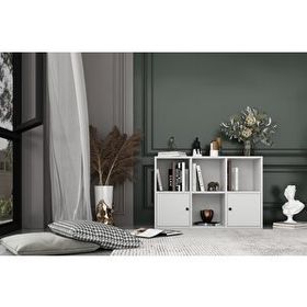 Nettrends KTP-1048-Ç 65 cm Beyaz 2 Kapaklı Raflı Kitaplık