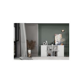 Nettrends KTP-1089-Ç Beyaz 130 cm 2 Kapaklı Raflı Kitaplık