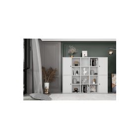 Nettrends KTP-1143-Ç Beyaz 160 cm 4 Kapaklı Raflı Kitaplık
