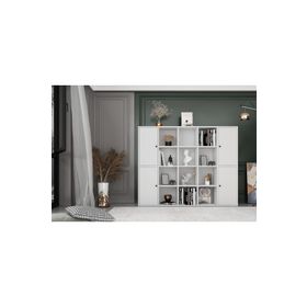 Nettrends KTP-1143-Ç Beyaz 160 cm 4 Kapaklı Raflı Kitaplık
