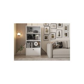 Nettrends KTP-1164-Ç Beyaz 65 cm Düşer Kapaklı Raflı Kitaplık