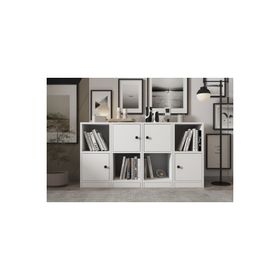 Nettrends KTP-1179-Ç Beyaz 130 cm 4 Kapaklı Raflı Kitaplık
