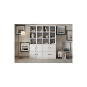 Nettrends KTP-1319-Ç Beyaz 130 cm 8 Kapaklı Raflı Kitaplık