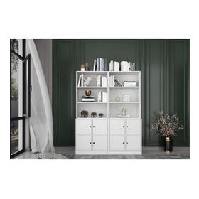 Nettrends KTP-1319-Ç Beyaz 130 cm 8 Kapaklı Raflı Kitaplık