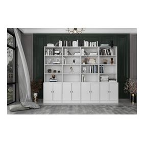 Nettrends KTP-1364-Ç 260 cm Beyaz 8 Kapaklı Raflı Kitaplık