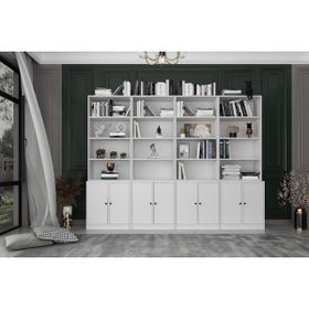 Nettrends KTP-1364-Ç 260 cm Beyaz 8 Kapaklı Raflı Kitaplık