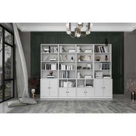 Nettrends KTP-1378-Ç 260 cm Beyaz 8 Kapaklı Raflı Kitaplık