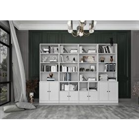 Nettrends KTP-1378-Ç 260 cm Beyaz 8 Kapaklı Raflı Kitaplık