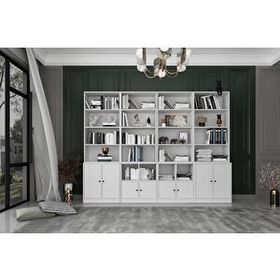Nettrends KTP-1378-Ç 260 cm Beyaz 8 Kapaklı Raflı Kitaplık