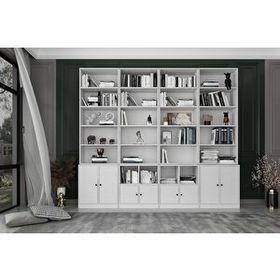 Nettrends KTP-1383-Ç 260 cm Beyaz 8 Kapaklı Raflı Kitaplık