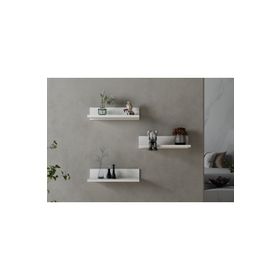 Nettrends Rubi Beyaz 40 cm 3'lü Set Duvar Rafı