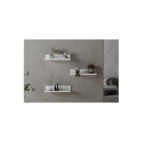 Nettrends Rubi Beyaz 40 cm 3'lü Set Duvar Rafı