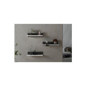 Nettrends Rubi Beyaz 40 cm 3'lü Set Duvar Rafı