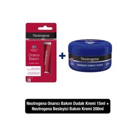 Neutrogena 200 ml Besleyici Bakım Kremi+15 ml Onarıcı Bakım Dudak Kremi
