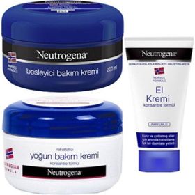 Neutrogena Besleyici 200 ml Bakım Kremi + 200 ml Yoğun Bakım Kremi + 50 ml Parfümlü El Kremi