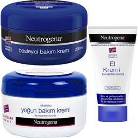 Neutrogena Besleyici 200 ml Bakım Kremi + 200 ml Yoğun Bakım Kremi + 50 ml Parfümlü El Kremi