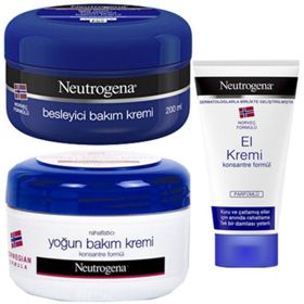 Neutrogena Besleyici 200 ml Bakım Kremi + 200 ml Yoğun Bakım Kremi + 50 ml Parfümlü El Kremi