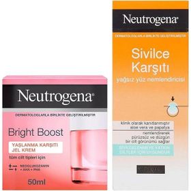 Neutrogena Bright Boost 50 ml Jel Krem + 50 ml Yağsız Yüz Nemlendiricisi