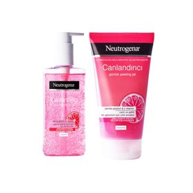 Neutrogena Canlandırıcı Pembe Greyfurt 200 ml Yüz Temizleme Jeli + 150 ml Pembe Greyfurt Günlük Peeling Jel