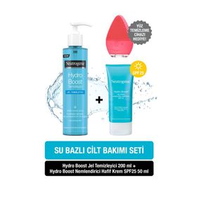 Neutrogena Hydro Boost 200 ml Water Gel Temizleyici + Hydro Boost SPF25 50 ml Nemlendirici Hafif Krem + Yüz Temizleme Cihazı