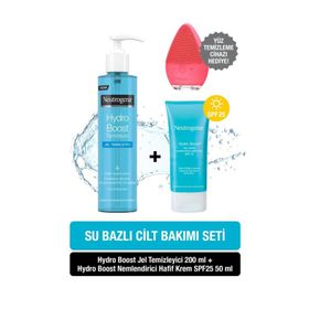 Neutrogena Hydro Boost 200 ml Water Gel Temizleyici + Hydro Boost SPF25 50 ml Nemlendirici Hafif Krem + Yüz Temizleme Cihazı