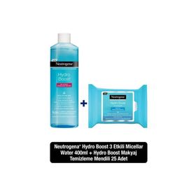 Neutrogena Hydro Boost Micellar Water 2x400 ml Makyaj Temizleme Suyu + 25'li Makyaj Temizleme Mendili