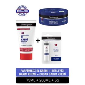 Neutrogena Parfümsüz El Kremi + Besleyici Bakım + Dudak Kremi