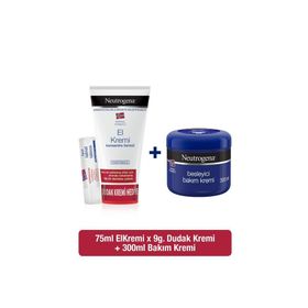 Neutrogena Parfümsüz El Kremi + Besleyici Bakım + Dudak Kremi