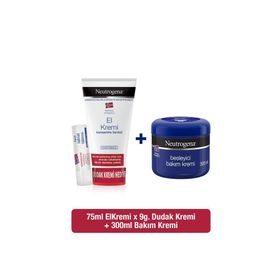 Neutrogena Parfümsüz El Kremi + Besleyici Bakım + Dudak Kremi