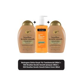 Neutrogena Sivilce Karşıtı 200 ml Günlük Yüz Temizleme Jeli + Ogx Keratin Smooth Sülfatsız Şampuan