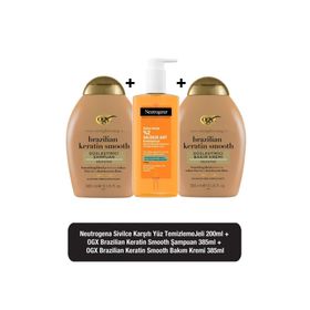 Neutrogena Sivilce Karşıtı 200 ml Günlük Yüz Temizleme Jeli + Ogx Keratin Smooth Sülfatsız Şampuan