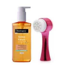 Neutrogena Sivilce Karşıtı 200 ml Yüz Yıkama Jeli + Kırmızı Cilt Temizleme Fırçası